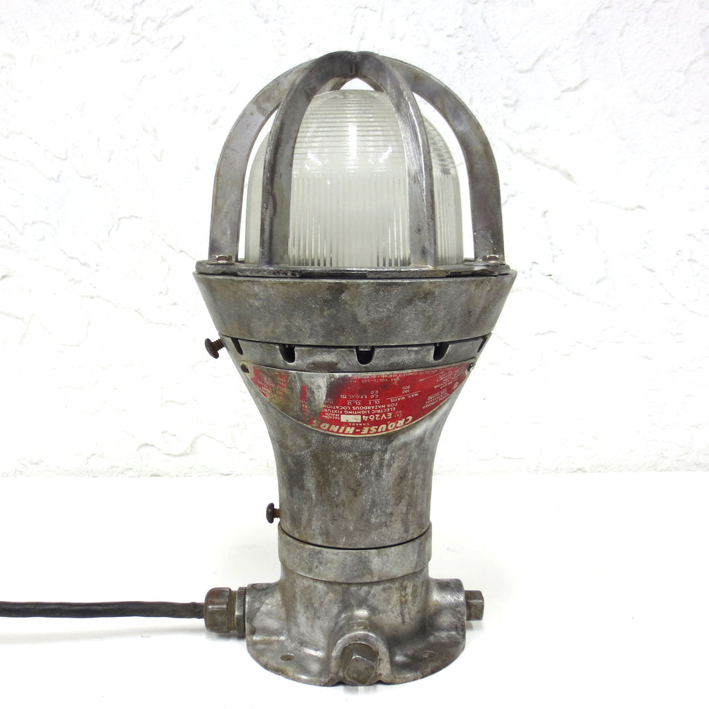 Vintage Crouse Hinds Explosion Proof Emergency Light 13.5", Industrial Loft Lamp