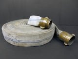 Vintage Fireman Firetruck Hose, Brass Couplers, 13" Dia Rolled, Man Cave, Loft