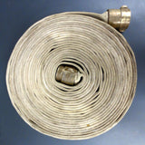 Vintage Fireman Firetruck Hose, Brass Couplers, 13" Dia Rolled, Man Cave, Loft