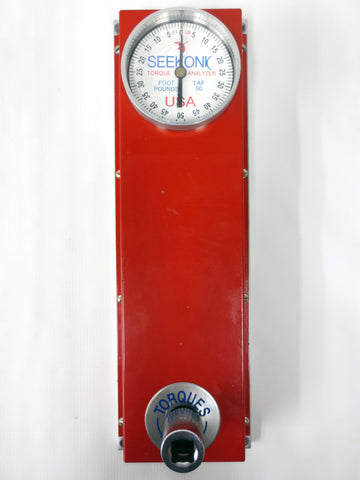 Seekonic TAF 50 Torque Analyzer Tester 1/2" Square Drive 0-50 Pounds / Foot, 13X4" Heavy Duty Wall Mount, Red