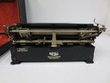 Antique 1930s Royal O Portable Typewriter, Glossy Black, Glass keys, with Case