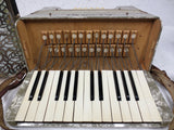 Vintage Alvari Germany Piano Accordion with Case, Mother of Pearl, 12 Bass