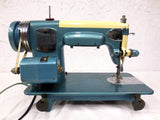 Vintage White 464 Sewing Machine, Turquoise 2 Tone, 110V Motor