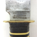 Imperial Gudedge Solingen Hunting Knife 9 3/8" Germany, Stacked Leather Handle