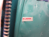 Pair of Vintage Suitcases made in Japan 18" X 12", Blue with Multicolored Flower