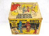 Vintage 1960's Marx Rock Em Sock Em Robots with Instructions, Scorecards, Box