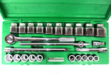 SK Pro Tools 25 Pc Socket Set #4725, 3/4" Drive 12 Point 7/8" to 2 1/4" STD SAE