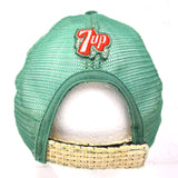 Vintage 7-UP Baseball Cap Size Large, 7up Crest Emblem Front and Back, Green Red