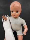 Scary Vintage Composition Doll 20", Moving Eyelids, 16" Porcelain Glove Mold