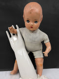 Scary Vintage Composition Doll 20", Moving Eyelids, 16" Porcelain Glove Mold