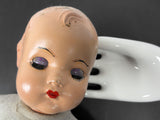 Scary Vintage Composition Doll 20", Moving Eyelids, 16" Porcelain Glove Mold