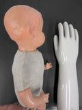 Scary Vintage Composition Doll 20", Moving Eyelids, 16" Porcelain Glove Mold