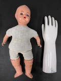 Scary Vintage Composition Doll 20", Moving Eyelids, 16" Porcelain Glove Mold