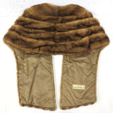 Vintage Natural Mink Fur Shawl 67", Royal Pastel Mink Wrap Stole Cape, Pockets