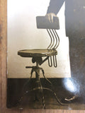 Antique 1915 Photo Postcard, Young Man Standing, Great Industrial Swivel Chair