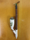 Vintage German Porcelain Tobacco Pipe 13", Deer Hunting Scene, NEVER USED