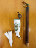 Vintage German Porcelain Tobacco Pipe 13", Deer Hunting Scene, NEVER USED