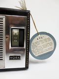 Vintage 1950's Leather Portable Radio NEVER USED with tags, New York Transistor