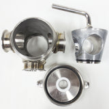 3-Way Stainless Steel Sanitary Valve 3 1/2" Flanges, Gaskets, Disassembles in 3