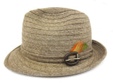 Vintage 1960's Biltmore Fedora Hat, Size 7 Wool Cotton Fedora, Leather Buckle