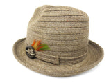 Vintage 1960's Biltmore Fedora Hat, Size 7 Wool Cotton Fedora, Leather Buckle