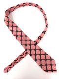 Vintage Barsoi Greyhound Setura Diolen Luxury Necktie, Pink Square Roses, 52"