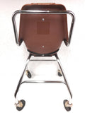 Vintage 1980's McDonald's Fast Food Child Kid High Chair on Wheels, Cartoon Tray, Ronald McDonald, Chome Legs on Wheels