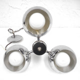 Mid Century Chrome Ceiling Light Fixture Chandelier 3 Feet, Atomic Age, 3 Swiveling Chrome Balls, Eames Reggiani Style