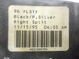 Pair of 1995-1996 Harley Davidson Motorcycle Split Gas Tanks, 96 FLSTF Black and Silver, Matching Serials, Left & Right