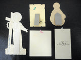 Lot of 5 Antique 1920's French Standalone Holly Cards Crafts, Handmade, Sacred Heart, Jesus Child Holding Cross and Crown of Thorns