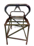 Vintage WWII Army Aircraft Artilleryman Chair 31", Folding Tube Metal Soldier Chair, Original Green, Military Airplane Gunning Turret