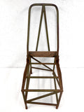 Vintage WWII Army Aircraft Artilleryman Chair 31", Folding Tube Metal Soldier Chair, Original Green, Military Airplane Gunning Turret