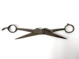 Antique Carl Monkhouse Sheffield England Barber's Thinning Shears Scissors, Star Stamp 45-7 1/2, Hand Hammered Handles