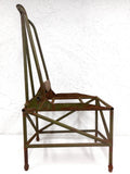 Vintage WWII Army Aircraft Artilleryman Chair 31", Folding Tube Metal Soldier Chair, Original Green, Military Airplane Gunning Turret
