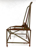 Vintage WWII Army Aircraft Artilleryman Chair 31", Folding Tube Metal Soldier Chair, Original Green, Military Airplane Gunning Turret