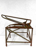 Vintage WWII Army Aircraft Artilleryman Chair 31", Folding Tube Metal Soldier Chair, Original Green, Military Airplane Gunning Turret