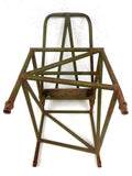 Vintage WWII Army Aircraft Artilleryman Chair 31", Folding Tube Metal Soldier Chair, Original Green, Military Airplane Gunning Turret