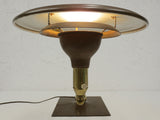 Vintage Mid Century Modern Lamp Signed Wheeler Sight Light, Architect Drafting Lamp, Star Trek Flying Saucer UFO Shape, Swivels 360