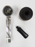 Vintage Mid Century Estate Tobacco Pipe by Kool Smoke England 5 3/4", Removable Wood Bowl, Ribbed Silver Nylon Body