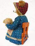 Vintage 1950's Battery Operated Tin Toy Dressed Mother Bear Feeding Milk Bottle to Baby Bear, Yonezawa Gangu Toys Tokyo, Japan