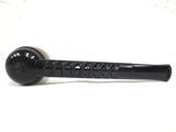 Vintage Mid Century Estate Tobacco Pipe by Rocket France 5 1/2", Light Brown Removable Wood Bowl, Ribbed Black Nylon Body