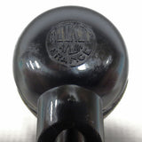 Vintage Mid Century Estate Tobacco Pipe by Rocket France 5 1/2", Light Brown Removable Wood Bowl, Ribbed Black Nylon Body