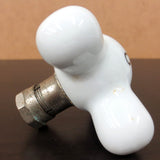 Antique White Porcelain Faucet Handle Knob Cold Water 2 3/4", Chrome Plated Brass Base, Lot #4