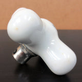 Antique White Porcelain Faucet Handle Knob Hot Water 2 3/4", Chrome Plated Brass Base, Lot #6