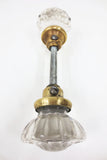 Pair of Antique Victorian 12 Point Crystal Glass Door Knobs, Screws & Rod #11