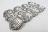 Antique Clear Candy Chocolate Lollipop Mold, Thick Cast Aluminum, 4 Girls with Dresses, 7.5 X 4.25"
