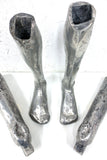Matching Pair of Vintage Cast Aluminum Prosthesis Leg Molds 29" Long, Disassembles at Knee Joint, Oddity