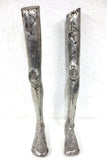 Matching Pair of Vintage Cast Aluminum Prosthesis Leg Molds 29" Long, Disassembles at Knee Joint, Oddity