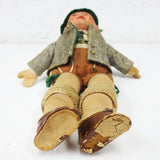 Antique 12" German Boy Doll, Composition Head, Felt Tyrolean Suit & Hat, Shoes