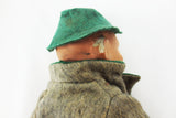 Antique 12" German Boy Doll, Composition Head, Felt Tyrolean Suit & Hat, Shoes